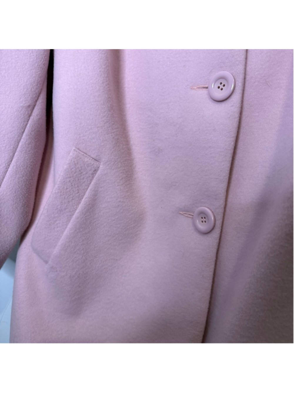 Together Light Pink Collarless Pea Coat Button Front Pockets Size 14 Pre-Owned - Picture 3 of 9